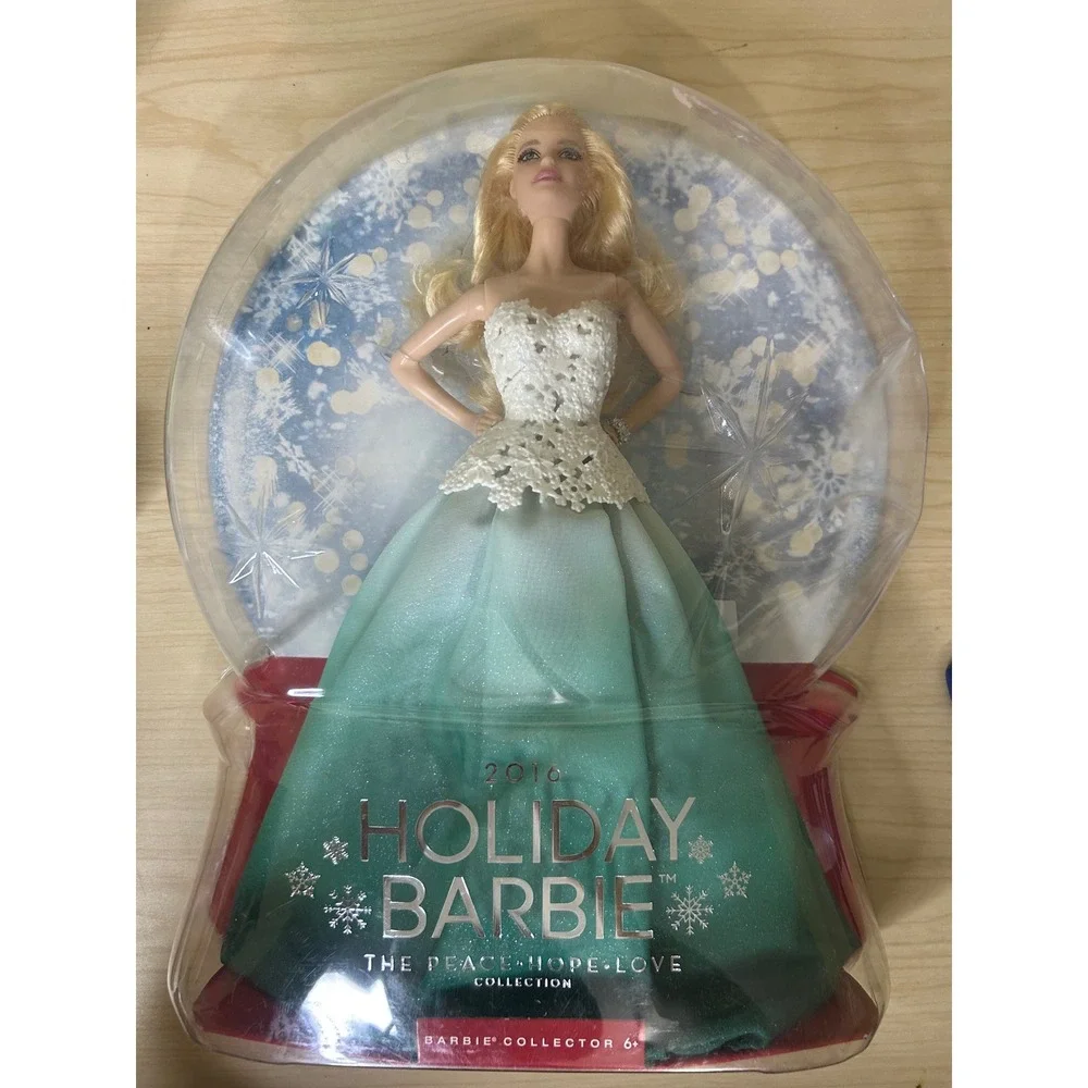Mattel 2016 Holiday Barbie Doll Peace Hope Love Collection DGX98 Teal Gown NIB